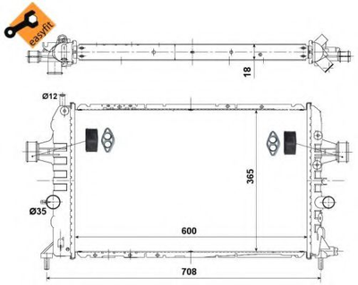 Радиатор охлаждения двигателя OPEL Astra 03/2004> пр-во NRF NRF (53442)