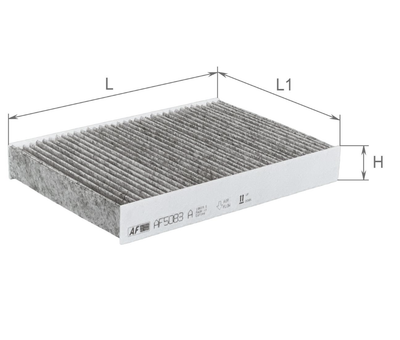 Фильтр салона Alpha filter Nissan Qashqai II/Renault Espace V/Kadjar/Megane IV/Talisman 1.2-1.6D 13- угольный (AF5083a)