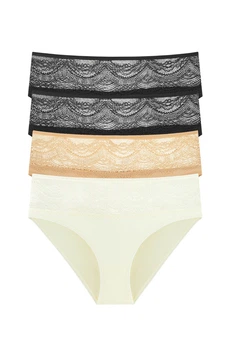 Трусики слип, 4 штуки Anabel Arto 5(XL) черный черный шампань бежевый (37459) (90385)