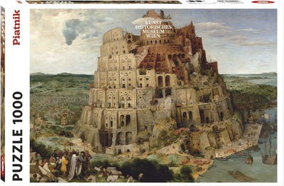 Puzzle Piatnik Wieża Babel Pieter Bruegel 1000 elementów (9001890563942)