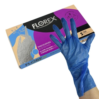 Одноразові рукавички FLOREX, синій S, 100 шт Reflex