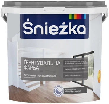 Грунтовочная краска латексная Sniezka глубокий мат белая 5 л