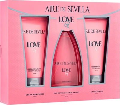 Набір для жінок Instituto Espanol Aire De Sevilla Love Туалетна вода 150 мл + Крем для тіла 150 мл + Гель для душу 150 мл (8411047136256)