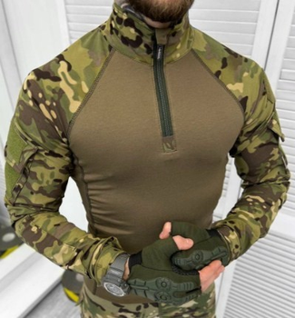 Убакс стрейч Тактическая рубашка с длинным рукавом LOGOS мультикам темный 2ХL