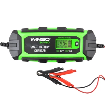 Зарядное устройство для свинцово-кислотных АКБ портативное Winso Pro 12V, 6A LCD (LD-17851)