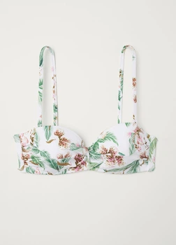 Купальный бюст H&M 65C Белый 0589599_зел.лист_05