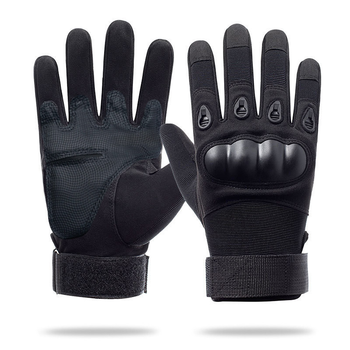 Тактические полнопалые перчатки (велоперчатки, мотоперчатки) Eagle Tactical ET-12 Black Размер М