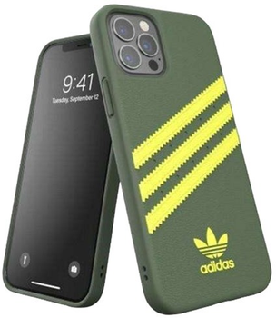 Etui plecki Adidas OR Moulded PU FW20 do Apple iPhone 12/12 Pro Green (8718846083829 )