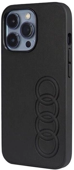 Etui plecki Audi Synthetic Leather do Apple iPhone 13/13 Pro Black (6955250226356)