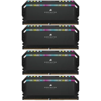 Модуль памяти для компьютера DDR5 64GB (4x16GB) 6200 MHz Dominator Platinum RGB Black Corsair (CMT64GX5M4B6200C32)