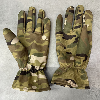 Перчатки зимние пальцевые, Мультикам, размер L, подкладка флис, тактические перчатки зимние