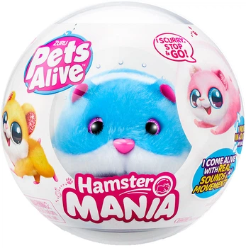 Интерактивная мягкая игрушка Pets & Robo Alive S1 Забавный хомячок Голубой (9543-1) (6900007345033)