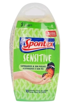 Рукавички медичні Spontex Latex Sensitive Guantes Satinados Sin Polvo Talla S (3384129941169)