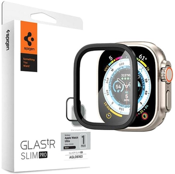 Szkło ochronne Spigen AlignMaster Glass.Tr Slim Pro do Apple Watch Ultra 49 mm Black (8809896745277)