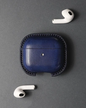 Шкіряний чохол MERE для Apple AirPods 3 Синій