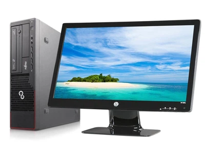 Комплект ПК: Fujitsu Esprimo E700 E85+ SFF / Intel Core i3-2120 (2 (4) ядра по 3.3 GHz) / 8 GB DDR3 / 320 GB HDD / Intel HD Graphics 2000 / DVD-ROM + Монітор HP 2011x / 20" (1600x900) TN / 1x DVI, 1x VGA б/в
