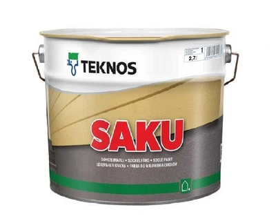 Краска щелочестойкая TEKNOS SAKU для цоколя и бетона белая (база 1) 2,7л