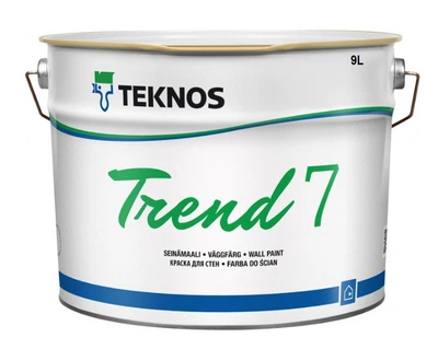 Краска акрилатная TEKNOS TREND 7 ремонтная белая (база 1) 9л