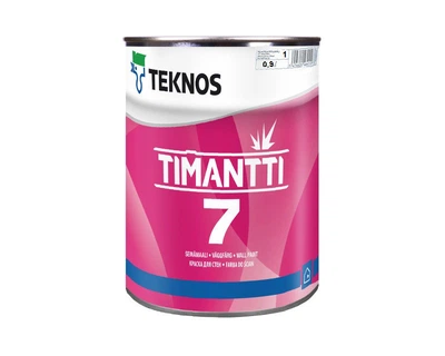 Краска для влажных помещений TEKNOS TIMANTTI 7 антисептическая белая (база 1) 0,9л