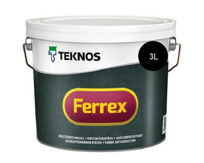 Эмаль алкидная TEKNOS FERREX антикоррозионная черная 3л