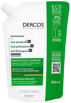 Szampon przeciwłupieżowy Vichy Dercos Anti-dandruff Shampoo Dry Hair Ecorefill 500 ml (3337875787208)