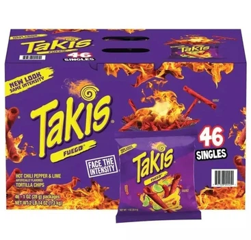 Чипсы Takis Fuego Hot Chili Pepper & Lime Flavored Extreme Spicy Rolled Tortilla Chips 28.4г