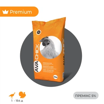 Премиум добавка-премикс AVA CHICK МІХ 5% для комбикорма для индеек AVA ЧИК 25 кг