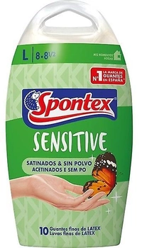 Рукавички медичні Spontex Latex Sensitive Guantes Satinados Sin Polvo Talla L (8001700610300)