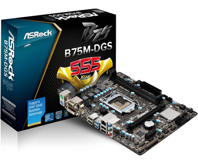 Материнская плата ASRock B75M-DGS (Intel B75, PCI-Ex16) mATX s1151 БУ