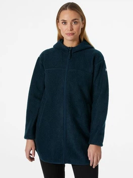 Куртка демисезонная удлиненная с капюшоном женская Helly Hansen W Maud Pile 53815-597 XS Темно-синяя (7040058604310)