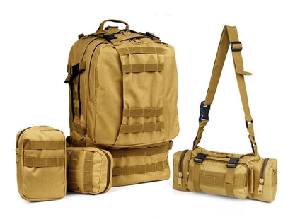 Тактичний військовий рюкзак з підсумками 53х35х22 см койот (backpack koyot123)