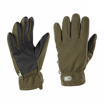 Флисовые тактические перчатки c утеплителем M-Tac Fleece Thinsulate Olive Размер XL (25-28 см) (Touch Screen сенсорные)