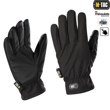 Тактичні рукавички Soft Shell Thinsulate Black Розмір M (сенсорні, софтшелл, непромокальні)
