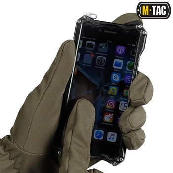 Зимові сенсорні тактичні рукавички M-Tac Soft Shell Olive Розмір M (90010001)