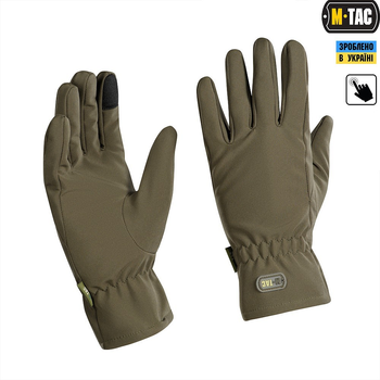 Зимние тактические перчатки сенсорные M-Tac Soft Shell Olive Размер XL (90010001)