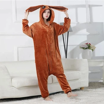 Женская кигуруми пижама взрослая и подростковая на молнии Kigurumi Покемон Иви Аниме Коричневый XL 175-185 см. (1109)