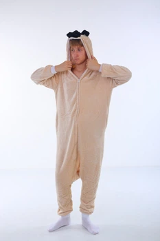 Мужские кигуруми пижама Kigurumi Мопс Бежевый M 155-165 см. (1094/1)