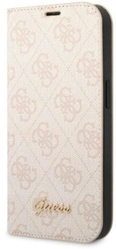 Etui z klapką Guess Book 4G Vintage Gold Logo do Apple iPhone 14 Pro Pink (3666339083304)