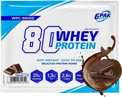 Protein 6PAK Nutrition 80 Białko Serwatkowe 30 g Czekolada (5902811811729)