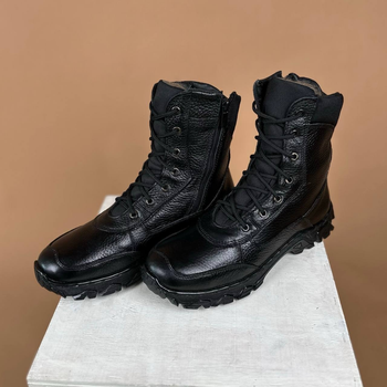 Тактические женские ботинки Kindzer кожаные натуральный мех 40 чёрные