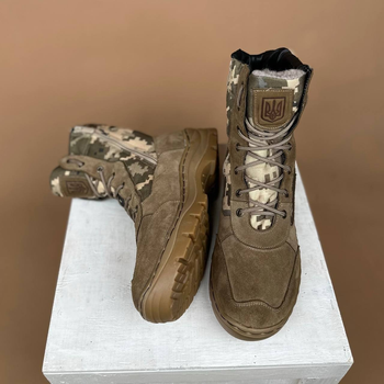 Тактические мужские ботинки Kindzer кожаные натуральный мех 40 койот