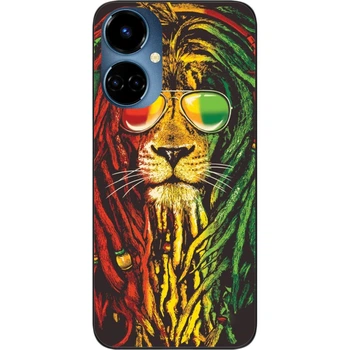 Силиконовый чехол SMTT для Tecno Camon 19 (CI6n) / 19 Pro (CI8n) с картинкой Лев растаман