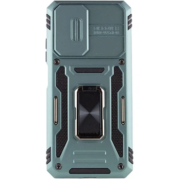 Чохол зі шторкою для камери Camshield Army Ring для Xiaomi Redmi Note 11 Pro 4G/5G, Redmi Note 11E Pro та Redmi Note 12 Pro 4G , ударостійкий кейс з кільцем-тримачем та функцією підставки Light Green