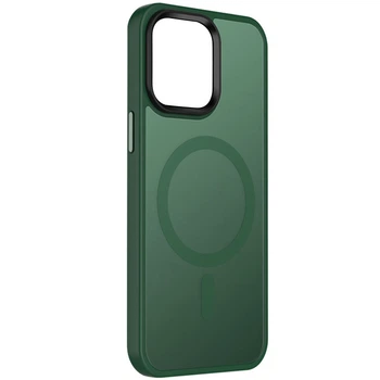 Чохол TPU+PC Armour Metal Guard Buttons with MagSafe Colorful Case для Apple iPhone 15 (6.1") Dark Green