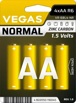 Первичный элемент питания Vegas Normal VR-6BL4-NR АА Zinc-Carbon 4 шт (4822050116045)