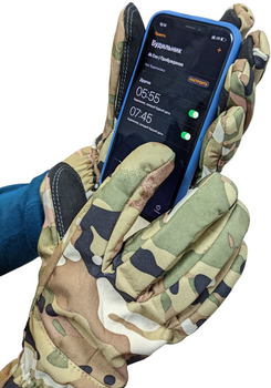 Тактичні зимові рукавиці К-Сервис Плюс SoftShell Розмір L/XL Камуфляж (ph_22024)