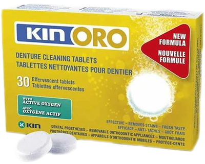 Таблетки для чищення зубних протезів Kin Oro Effervescent Tablets 30шт (8470001840660)