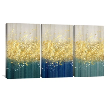 Картина в спальню офис Абстракция Золотое сияние 120x50 см (Y3-86)