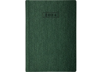 Ежедневник 2024 А5 Optima Tweed O26126 - Зеленый