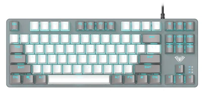 Клавиатура Aula Mechanical F3287 White/Grey keycap KRGD blue (6948391240688)